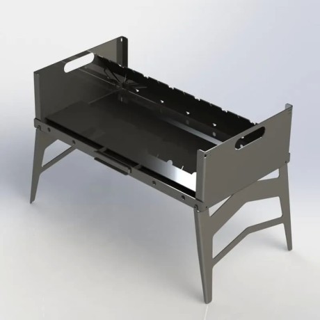 Мангал складной, сталь 1.5мм, с ручкой, большой многоразовый (на 3-5 человек)