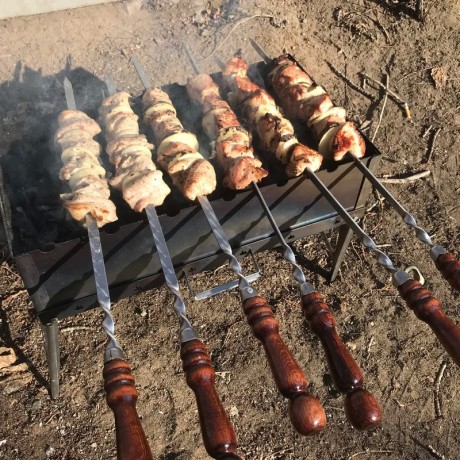 Мангал складной, сталь 1.5мм, с ручкой, большой многоразовый (на 3-5 человек)