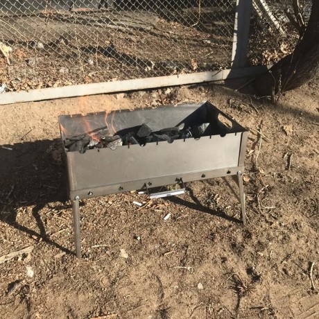 Мангал складной, сталь 1.5мм, с ручкой, большой многоразовый (на 3-5 человек)