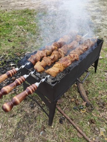Мангал складной, сталь 1.5мм, с ручкой, большой многоразовый (на 3-5 человек)