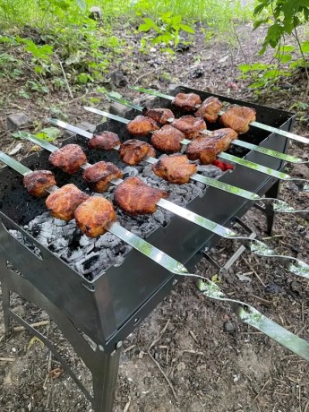 Мангал складной, сталь 1.5мм, с ручкой, большой многоразовый (на 3-5 человек)