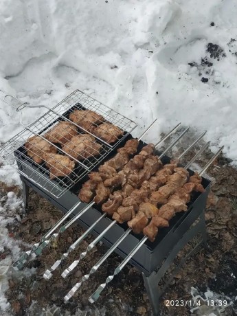 Мангал складной, сталь 1.5мм, с ручкой, большой многоразовый (на 3-5 человек)