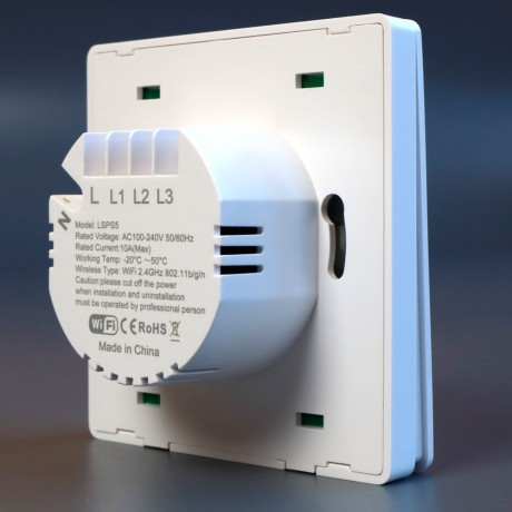 Умный выключатель света WIFI с нулем механический Tuya с Алисой